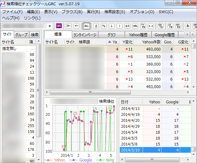 検索順位チェックツールGRC